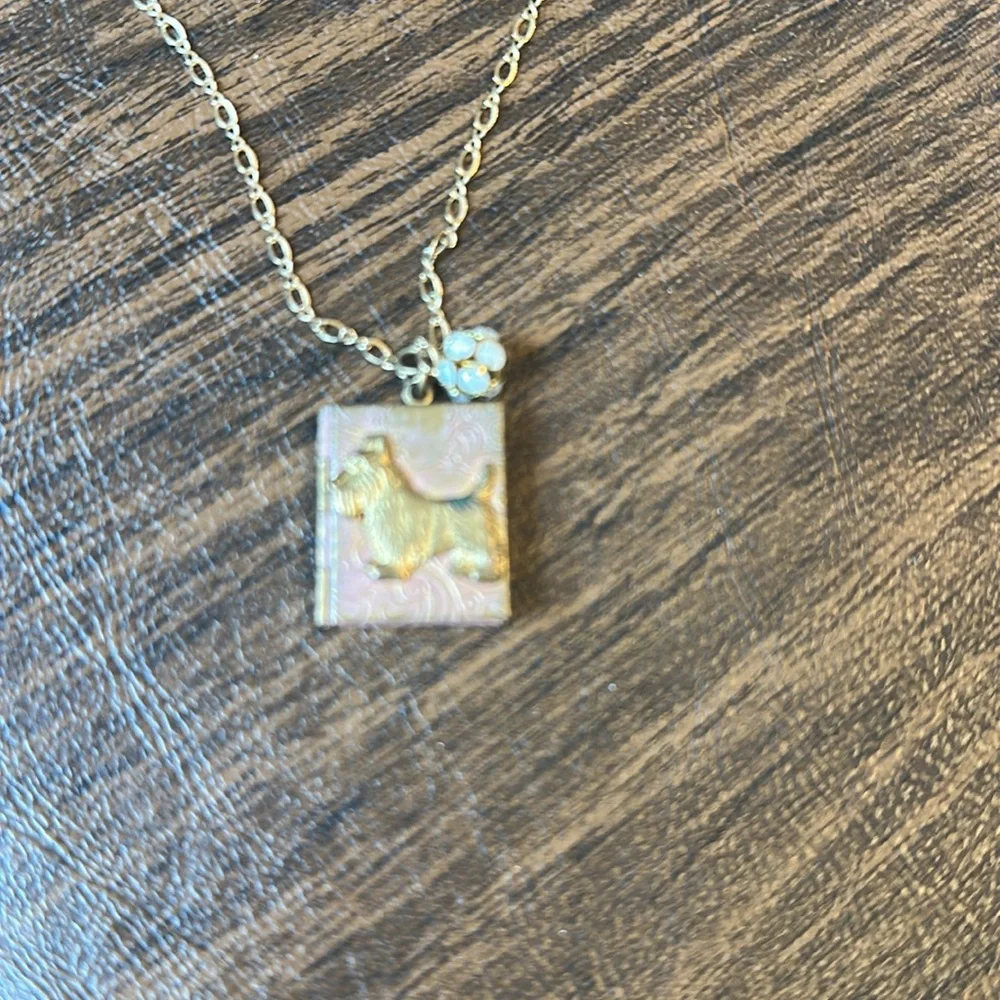 Lenora Dame Scottie Vintage Locket Necklace- on hold for lavender bee - Picture 4 of 8